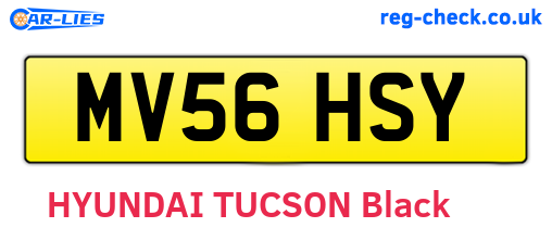 MV56HSY are the vehicle registration plates.