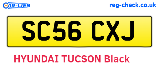 SC56CXJ are the vehicle registration plates.