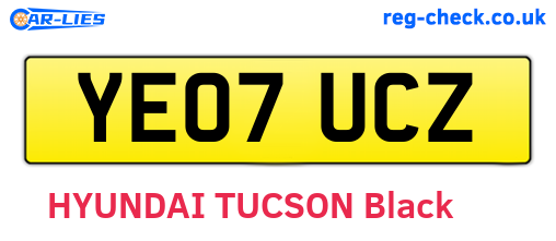 YE07UCZ are the vehicle registration plates.