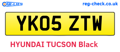 YK05ZTW are the vehicle registration plates.