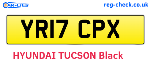 YR17CPX are the vehicle registration plates.