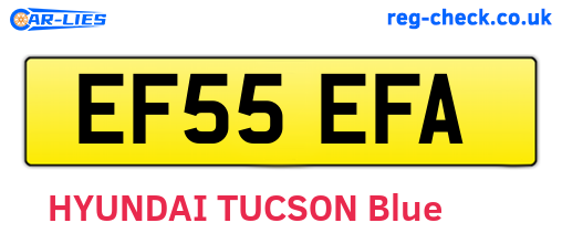 EF55EFA are the vehicle registration plates.