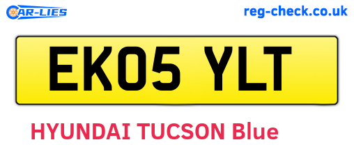 EK05YLT are the vehicle registration plates.