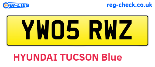 YW05RWZ are the vehicle registration plates.