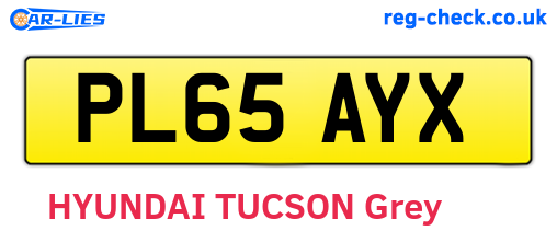 PL65AYX are the vehicle registration plates.