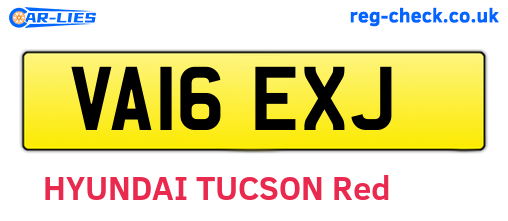 VA16EXJ are the vehicle registration plates.