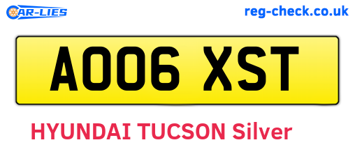 AO06XST are the vehicle registration plates.