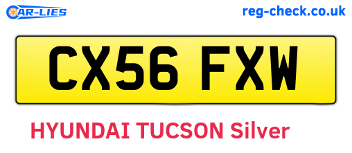 CX56FXW are the vehicle registration plates.