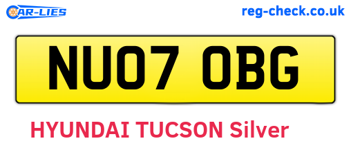 NU07OBG are the vehicle registration plates.