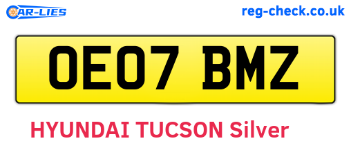 OE07BMZ are the vehicle registration plates.