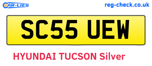 SC55UEW are the vehicle registration plates.