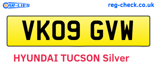 VK09GVW are the vehicle registration plates.