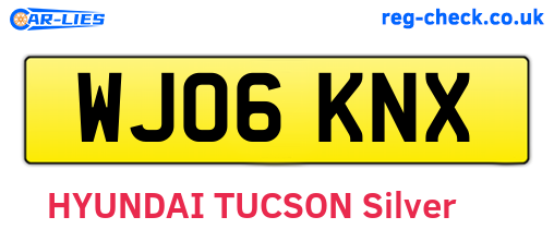 WJ06KNX are the vehicle registration plates.