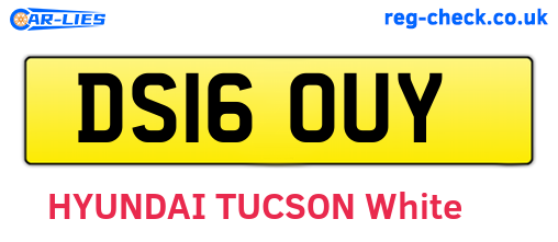 DS16OUY are the vehicle registration plates.