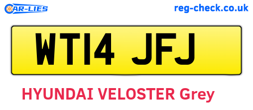 WT14JFJ are the vehicle registration plates.