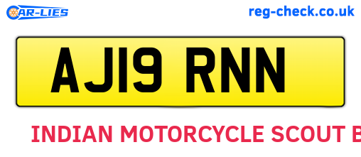 AJ19RNN are the vehicle registration plates.