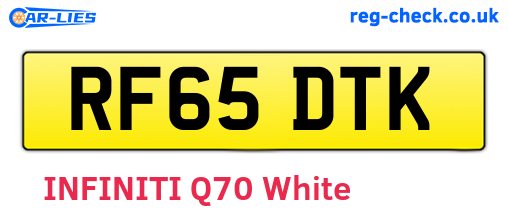 RF65DTK are the vehicle registration plates.