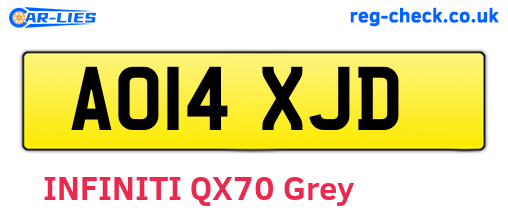 AO14XJD are the vehicle registration plates.