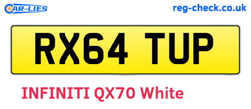 RX64TUP are the vehicle registration plates.