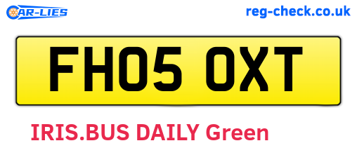FH05OXT are the vehicle registration plates.