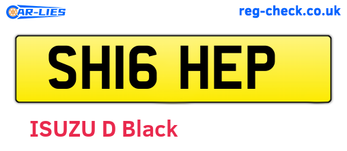 SH16HEP are the vehicle registration plates.