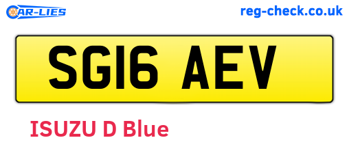 SG16AEV are the vehicle registration plates.