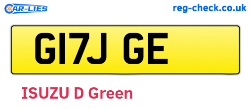 G17JGE are the vehicle registration plates.