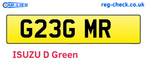 G23GMR are the vehicle registration plates.