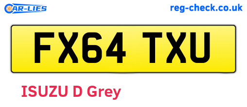 FX64TXU are the vehicle registration plates.