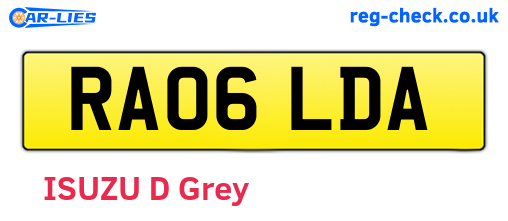 RA06LDA are the vehicle registration plates.