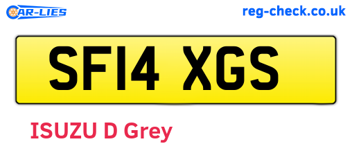 SF14XGS are the vehicle registration plates.