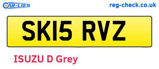 SK15RVZ are the vehicle registration plates.