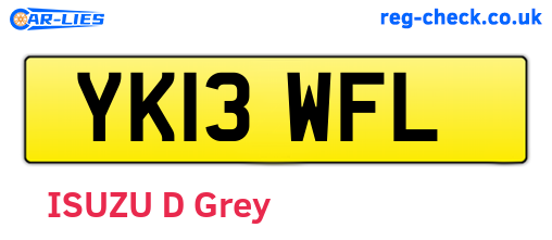 YK13WFL are the vehicle registration plates.