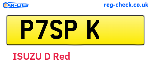 P7SPK are the vehicle registration plates.