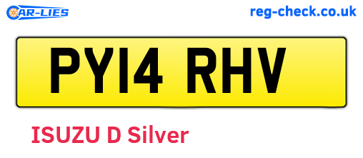 PY14RHV are the vehicle registration plates.