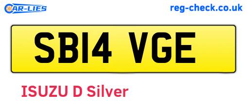 SB14VGE are the vehicle registration plates.