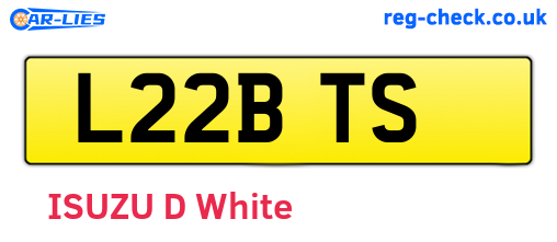 L22BTS are the vehicle registration plates.