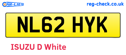 NL62HYK are the vehicle registration plates.
