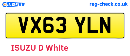 VX63YLN are the vehicle registration plates.