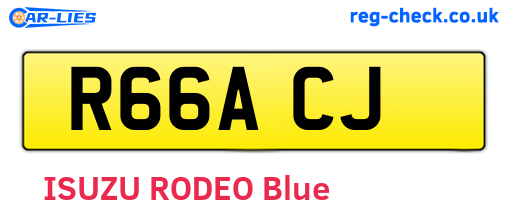 R66ACJ are the vehicle registration plates.