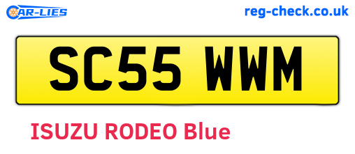 SC55WWM are the vehicle registration plates.