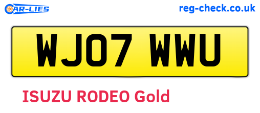 WJ07WWU are the vehicle registration plates.