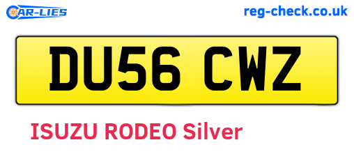 DU56CWZ are the vehicle registration plates.