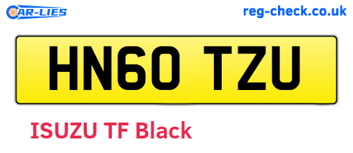 HN60TZU are the vehicle registration plates.
