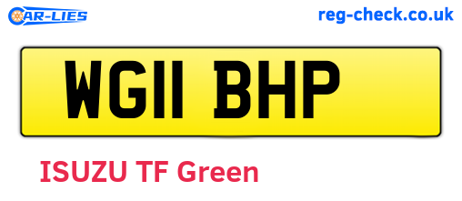 WG11BHP are the vehicle registration plates.