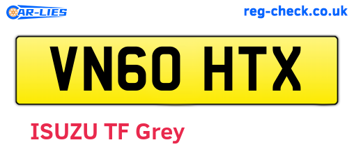 VN60HTX are the vehicle registration plates.