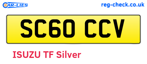 SC60CCV are the vehicle registration plates.