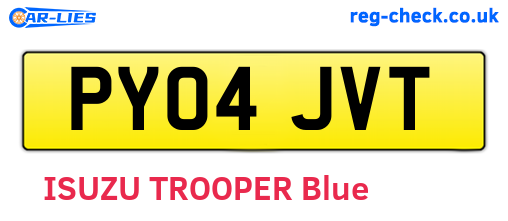 PY04JVT are the vehicle registration plates.