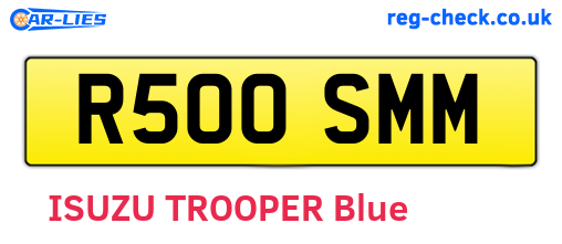 R500SMM are the vehicle registration plates.