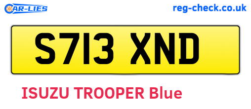 S713XND are the vehicle registration plates.